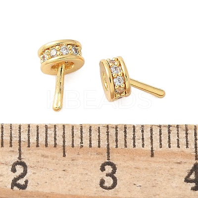 Brass Micro Pave Cubic Zirconia Peg Bails KK-U056-54G-1