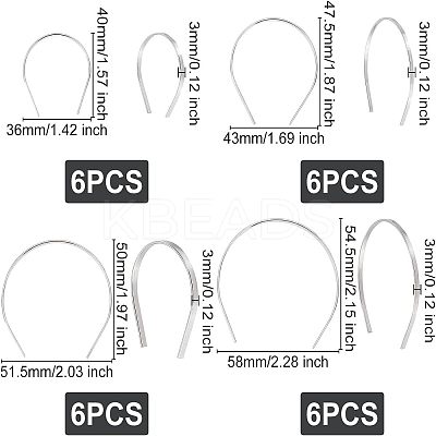 24Pcs 4 Style Iron Dolls Hair Hoop DIY-FG0002-74-1
