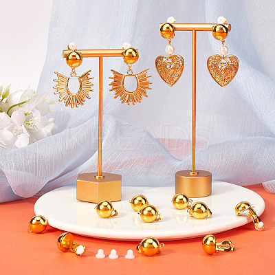 40Pcs Brass Clip-on Earring Findings KK-SP0001-14G-1