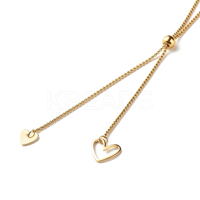 Heart Lariat Necklace for Girl Women NJEW-JN03710-1