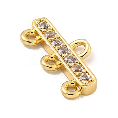 Rack Plating Brass Micro Pave Clear Cubic Zirconia Rectangle Chandelier Component Links X-KKB-L215-037LG-1