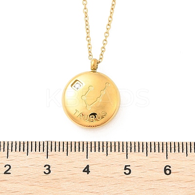 304 Stainless Steel Clear Cubic Zirconia Constellation Pendant Necklaces NJEW-R021-02G-12-1