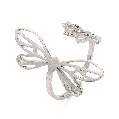 Non-Tarnish 304 Stainless Steel Open Cuff Rings RJEW-Q808-03B-P-1