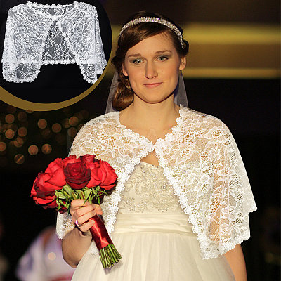 Detachable Polyester Bridal Lace Shawls AJEW-WH0248-14B-1