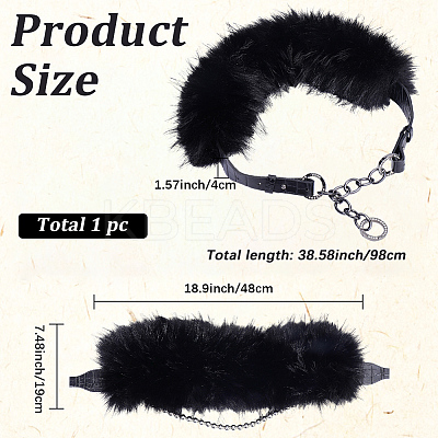 Faux Fur PU Leather Chain Belts AJEW-WH20072-55A-02-1