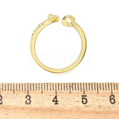 Brass Micro Pave Cubic Zirconia Cuff Rings for Women RJEW-Z084-01G-05-1