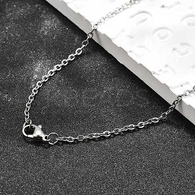 Non-Tarnish Unisex Classic Plain 304 Stainless Steel Mens Womens Necklaces X-STAS-H325-P-1