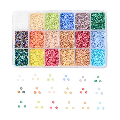 FGB 450G 18 Colors 12/0 Grade A Round Glass Seed Beads SEED-JP0012-04-2mm-1