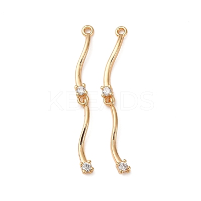 Brass Micro Pave Clear Cubic Zirconia Pendants KK-Z112-30G-1