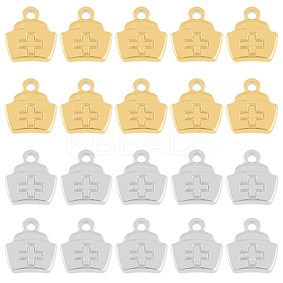 20Pcs 2 Colors 304 Stainless Steel Charms STAS-DC0011-62-1