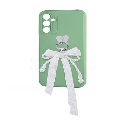 1Pc Bowknot Resin Pendant Decoration HJEW-LP0001-19-1