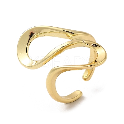 Brass Open Cuff Rings RJEW-Q778-04G-1