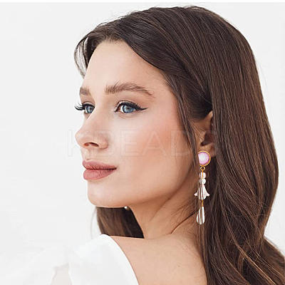 50Pcs Flat Round 304 Stainless Steel Stud Earrings Findings STAS-BBC0005-85D-1