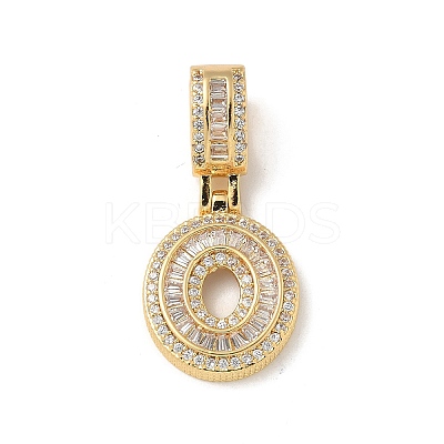 Brass Clear Cubic Zirconia European Dangle Charms KK-R003-01G-00-1