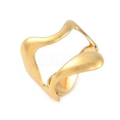 304 Stainless Steel Open Cuff Rings for Women LS-RJEW-U060-01K-G-1
