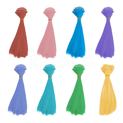 8Pcs 8 Colors PP Doll Wig Hair AJEW-FH0005-15-1
