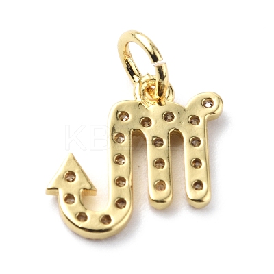 Brass Micro Pave Cubic Zirconia Charms ZIRC-F131-16G-02-1