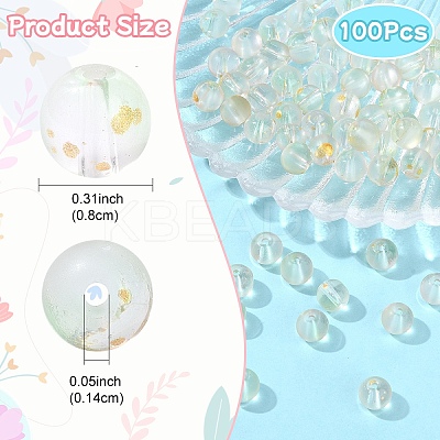 100Pcs Frosted Baking Paint Glass Beads DGLA-YW0001-36B-1