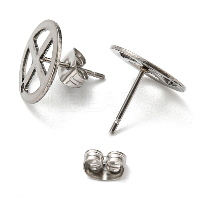 Non-Tarnish 201 Stainless Steel Stud Earring Findings STAS-D045-20P-1