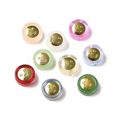 Transparent Spray Painted Glass Beads GLAA-I050-15-1