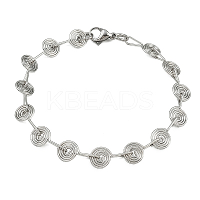 304 Stainless Steel Link Chain Bracelets for Women BJEW-Z143-26P-1