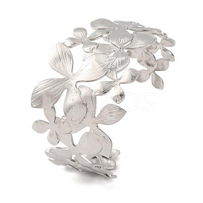 304 Stainless Steel Cuff Bangles for Women BJEW-D048-03P-1