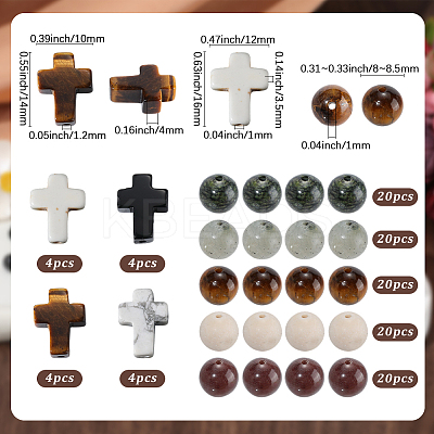 116Pcsa 9 Styles Natural & Synthetic Mixed Stone Beads Sets G-SC0003-62-1