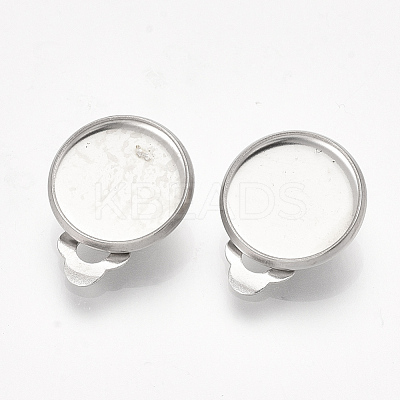 Non-Tarnish 201 Stainless Steel Clip-on Earring Findings X-STAS-S079-81C-1