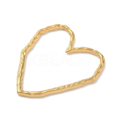 304 Stainless Steel Textured Heart Linking Rings LS-STAS-G373-02G-03-1