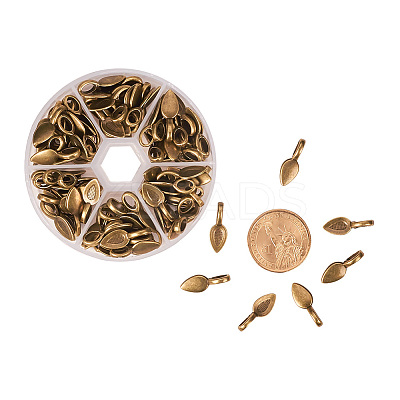 Tibetan Style Glue-on Flat Pad Bails PALLOY-PH0005-01AB-1