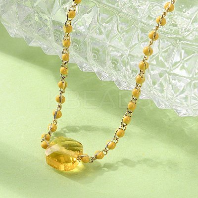 304 Stainless Steel Glass Beads Link Chain Bracelets BJEW-A036-14G-02-1