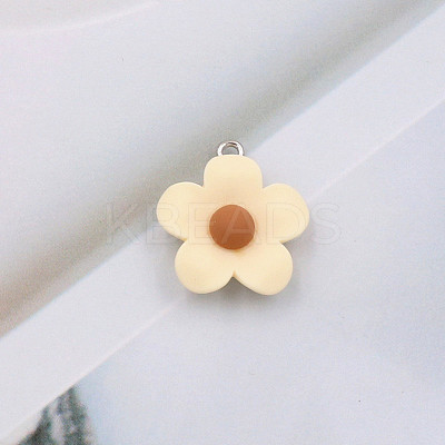 Opaque Resin Pendants RESI-WH0021-95B-01-1