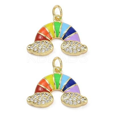 Brass Micro Pave Cubic Zirconia Enamel Pendants KK-L231-03G-1