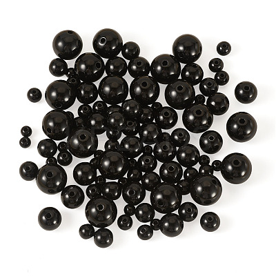 100Pcs 5 Styles Opaque Acrylic Beads MACR-TADJ0001-12B-1