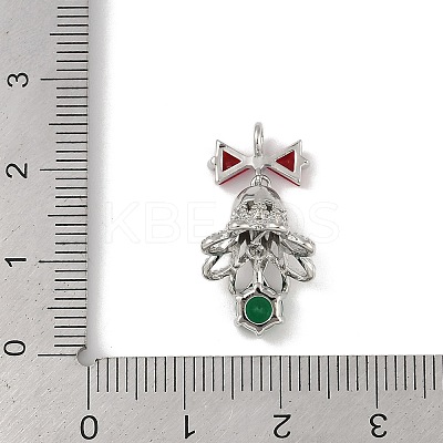 Christmas Theme Brass Micro Pave Cubic Zirconia Pendants KK-Z065-03P-1