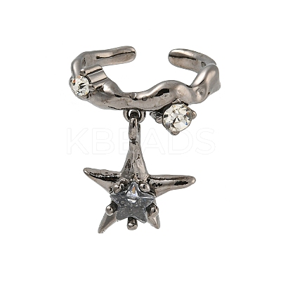 Star Zinc Alloy Open Cuff Ring LS-RJEW-Z048-01B-01-1