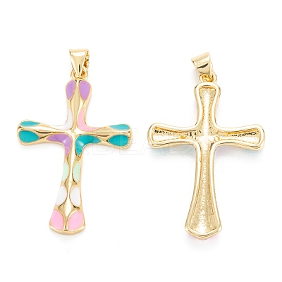 Brass Enamel Pendants KK-M220-06G-1