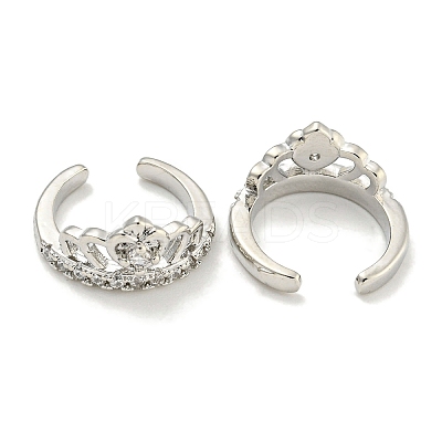 Brass Micro Pave Cubic Zirconia Cuff Earrings EJEW-C104-022P-1