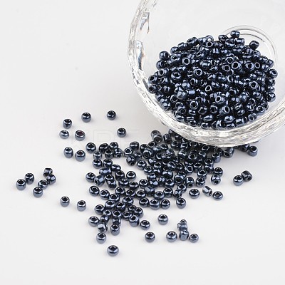 DIY Craft Beads 8/0 Opaque Colors Lustered Round Glass Seed Beads X-SEED-A012-3mm-129-1
