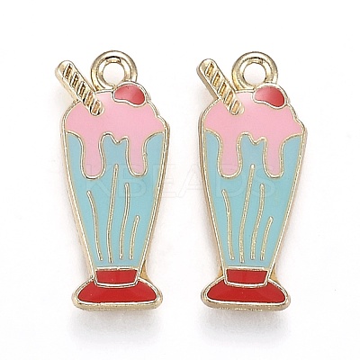 Light Gold Plated Alloy Jewelry Enamel Pendants PALLOY-Z001-27C-1