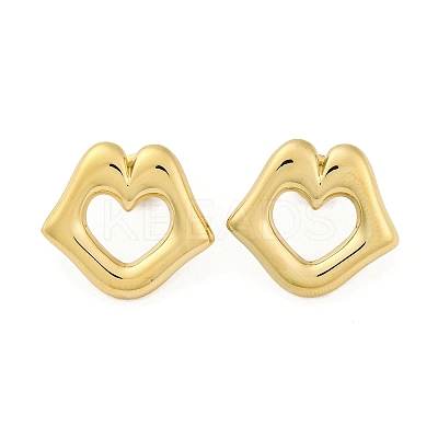 Ion Plating(IP) 304 Stainless Steel Stud Earrings EJEW-K268-11G-1