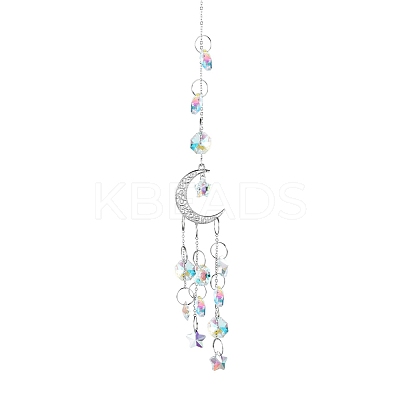Glass Pendant Decorations DJEW-PW0012-003B-1