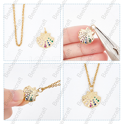 6Pcs Rack Plating Brass Micro Pave Colorful Cubic Zirconia Pendants KK-BBC0003-14-1