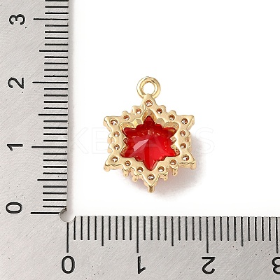 Brass with Cubic Zirconia Pendants KK-G499-15G-04-1