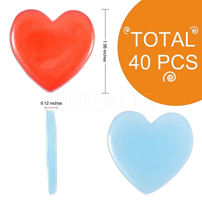 40Pcs 2 Colors Heart Silicone Glue Clay DIY-SZ0003-44-1