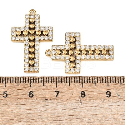 304 Stainless Steel Micro Pave Cubic Zirconia Pendants STAS-A132-04F-G-1