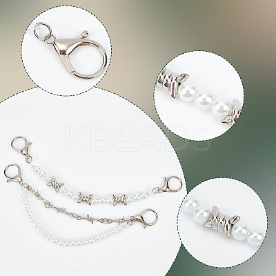 4Pcs 2 Style Punk Style Barbed Wire Alloy Link Shoe Chains DIY-WR0002-63-1