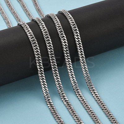 Tarnish Resistant Men's Jewelry Making 304 Stainless Steel Double Link Curb Chains CHS-A003C-1.2mm-1