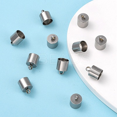 Tarnish Resistant Smooth Surface 201 Stainless Steel Cord Ends LS-X-STAS-R063-97-1