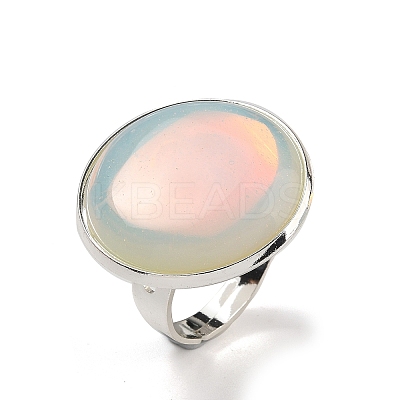 Opalite Round Adjustable Rings RJEW-K371-09S-28-1